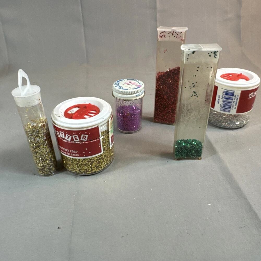 Vintage Glitterex Corp Cranford New Jersey Gold Glitter & Other 80s Glitters